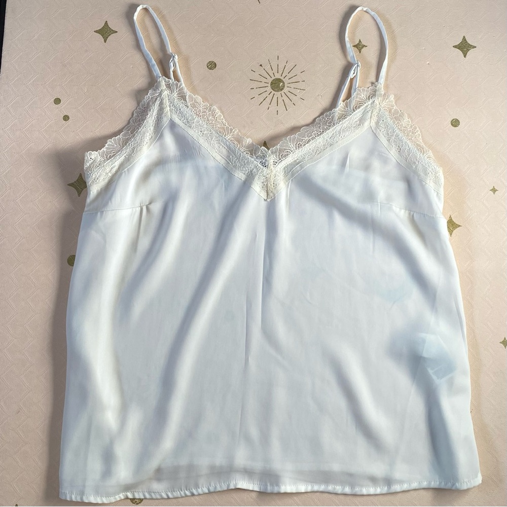Old Navy Women’s White Cream Lace-Trim Cami Top